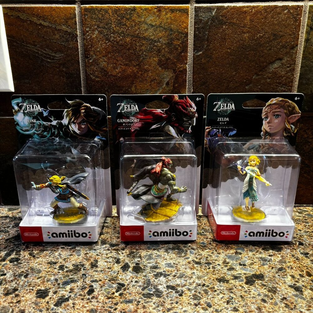 New 3 Nintendo Amiibo Legend of Zelda Tears of the Kingdom Link Zelda Ganondorf